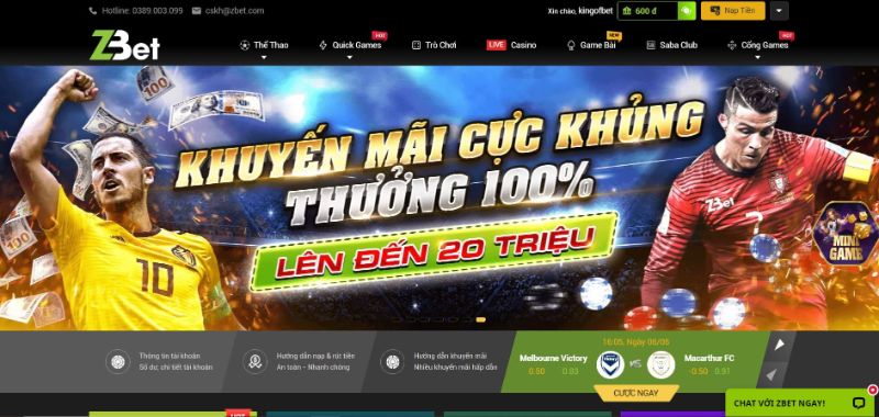 Zbet là sân chơi chất lượng cao về game cá cược thể thao, game đổi thưởng trực tuyến